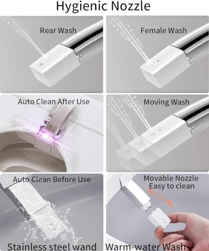 EPLO DP7 Smart Bidet Toilet, Auto Open/Close Heated Seat Night Light, Elongated Japanese Style for Bathroom