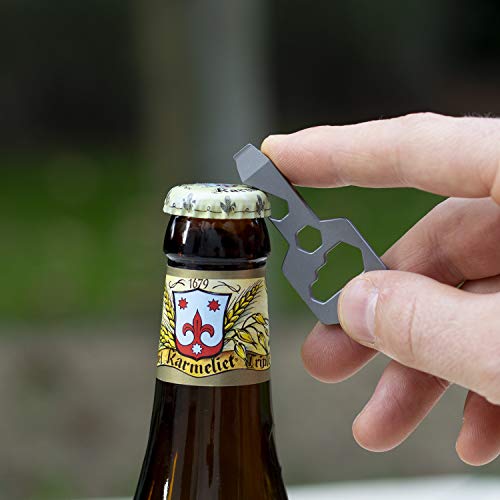 Keychain Bottle Opener Multi Tool, 100% Stainless Steel Edc Gadget, 9 Tools In 1 [Bottle Opener, Wrench, Screw Driver, Key Clip, Etc.] Universal Everyday Carry Pocket And Backpack Tool #TOP1