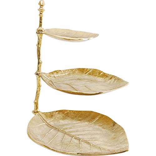 Kare Design Portagioielli Leaf, Argento, Forma di Foglie, Alzata Decorativa, 3 Ciotoline, Etagere
