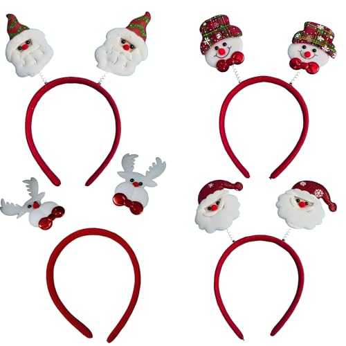 Image of Crackles Christmas Hairband Set (Pack of 3) | Santa & Snowman Headbands for Kids & Adults | Xmas decor, Decorations & Costumes | Cute Holiday Accessory for School, Home & Celebrations