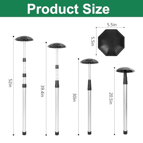 Canne de support réglable pour sac de golf robuste télescopique