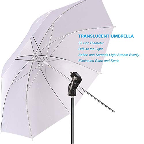 Selens Photo Umbrella Kit 33"/84Cm White Soft Umbrella With Light Stand And Metal Flash Bracket Mount For Portrait Photography , Studio And Video Lighting #TOP4