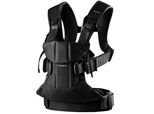 BabyBjörn Mochila Porta Bebé One, Mezcla de algodón, Negro