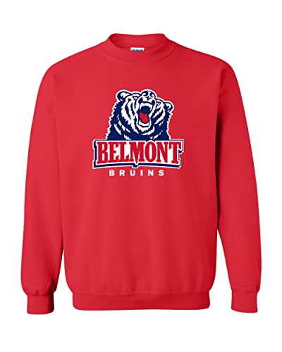 Belmont University Unisex Crewneck Sweatshirt (Red, Small) - Belmont Bruins Apparel