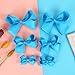 Sky Blue Bows for Girls,6PCS Hand-made Grosgrain Ribbon Hair Bows Alligator Clips Hair Accessories for Little Teen Toddler Girls Kids (Sky Blue)