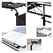 QUEWATSA Overbed Table,Mobile Computer Desk,Standing Laptop Desk Rolling Table,Adjustable Computer Desk Cart,Home Desk with Wheels and Bookshelves for Home Office Classroom