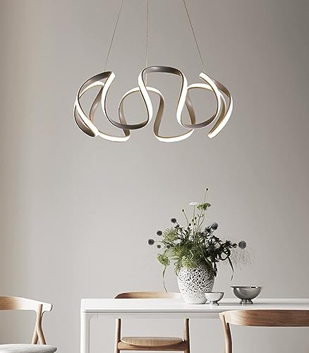 Lampe à suspension LED rotative réglable pour éliminer les reflets sur la table - 4