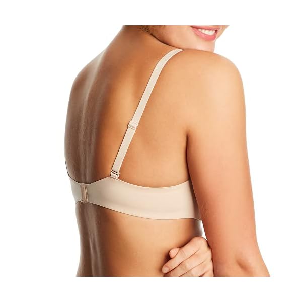 Maidenform One Fab Fit Underwire Bra, Push-Up T-Shirt Bra, Modern Demi Bra, Lightly Padded Bra with Convertible Straps, Paris Nude, 34B