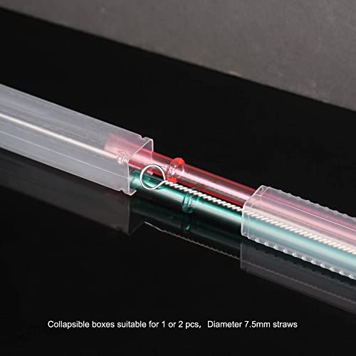 Dakoufish Plastic Straw Carrying Case,3Packs Reusable Collapsible Boxes For 9-13 Inch Straight Drinking Straws Storage Perfect For Travel, Gifts. #TOP2