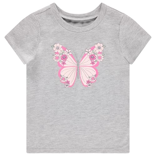 Image of BTween Girls 4 Piece Tops Fashionable Short Sleeve T-Shirt Casual Daily Shirt for Kids Assorted Colors