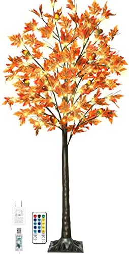 Amazon.com: Ruidazon 4FT Fall Lighted Maple Trees with 48 LEDs Lights ...