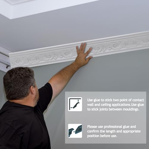 Moulures de plafond Marsui style classique chic 10,4 cm x 240 cm - 8