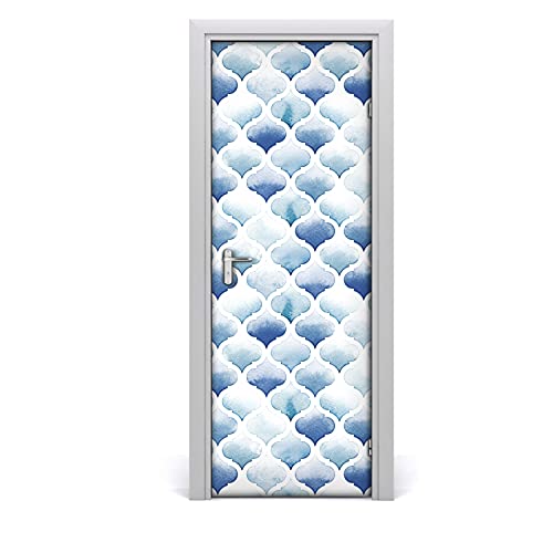 Papier peint de porte auto-adhésif mural géométrique marocain