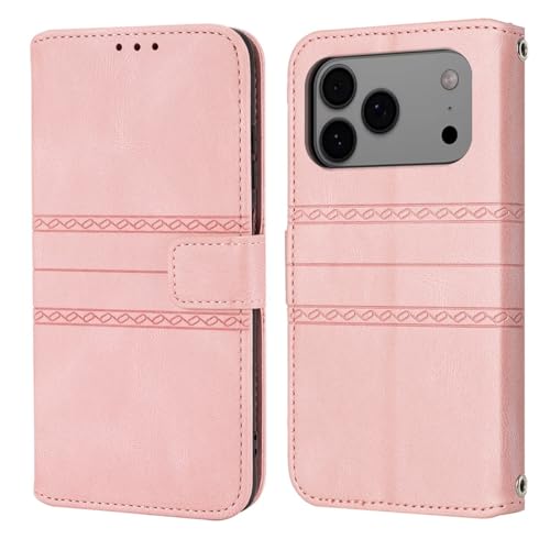 Étui cuir iPhone 17 Pro Max rose idéal pour protéger votre smartphone au quotidien