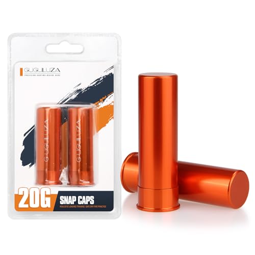 GUGULUZA Aluminum Snap Caps for Shotguns, 12G / 20-Gauge, 4-Pack Shotgun Dummy Ammo Rounds for Practice Training, Reusable and Safe to Load, 20 GA