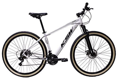 Bicicleta Aro 29 Ksw 21 Marchas Alumínio Cambio Shimano Freio a Disco (Branco, 19)