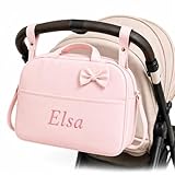mibebestore Bolso Carro Bebe Personalizado con Nombre Bordado Bolsa para Silla Paseo de Polipiel Impermeable 40x27x20 cm Organizador de Carrito Hecho a Mano en España Regalo Nacimiento Recién Nacido