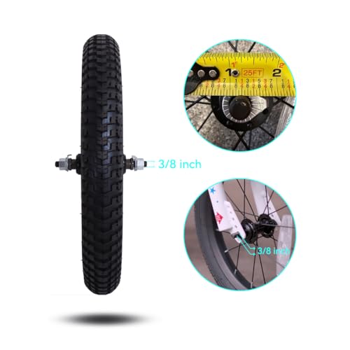 Image of JOYSTAR 12 14 16 18 20 Inch Kids Bike Front Wheels Replacement Bicycle Wheels with 12-20 Inch Solid Air Rubber Tire & Inner Tube Don't Fit Huffy Bike Black & White