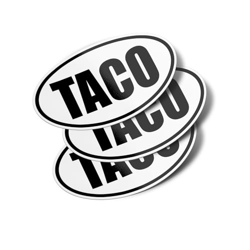 Image of 6 inch - Taco Funny Political Oval Vinyl Bumper Stickers (3 Pack)
