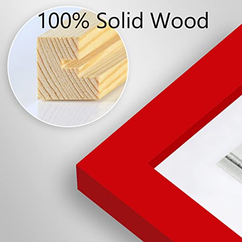 Bojin 10X14 Picture Frames Red Display 8.5X11 Picture Frame With Mat Document Wooden Photo Frame Diploma And Certificate Frame For Wall Hanging Home Decoration-10X14 Red #TOP1
