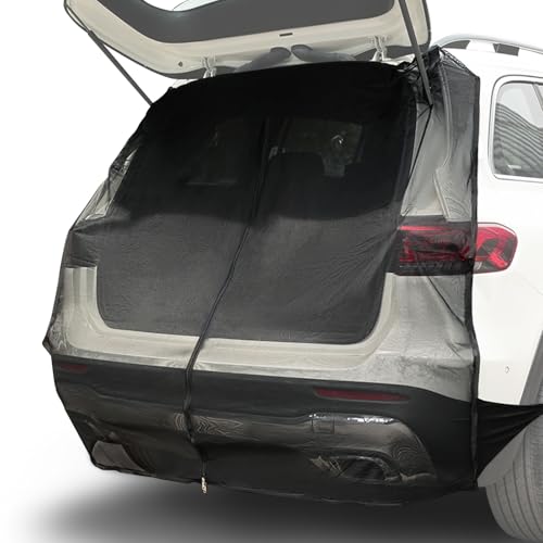 OEMASSIVE Magnetic Tailgate Mosquito Net Sun for SUV 4x4 Van and Ute Camping car Tent Easy Install with Straps and Tyre Hook 175x150cm with Bag