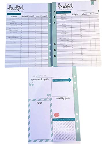 Budget Planner Inserts for 6 Ring Binder Planner, 26 Double Sided Sheets, Bills, Savings Home, Elegant Blooms & Things Budget Planner Inserts for 6 Ring Binder Planner, 26 Double Sided Sheets, Bills, Savings Home, Elegant Blooms & Things