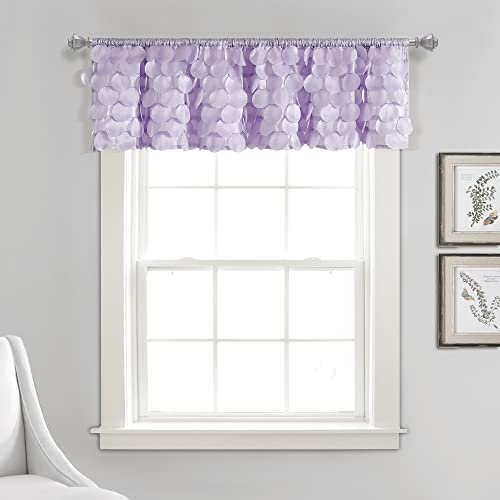 Lush Decor Gigi Window Curtain Valance, 14" L x 70" W, Lilac, W 14" x L 70" (1 Panels)