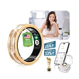 IUHFSIFS 10. Gen Diamant Smart Ring 【IP68 Wasserdicht-0 Messfehler】 und Kabelloses Ladeetui, Fitness Tracking Ring with Heart Rate, Sleep Monitor，Smartring Kompatibel mit Android und iOS,Gold 8