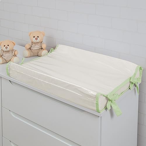Trocador Americano Comoda Fraldas Impermeável Anatomico Com Abas Bebê Enxovais Capa Plástica Off Whi