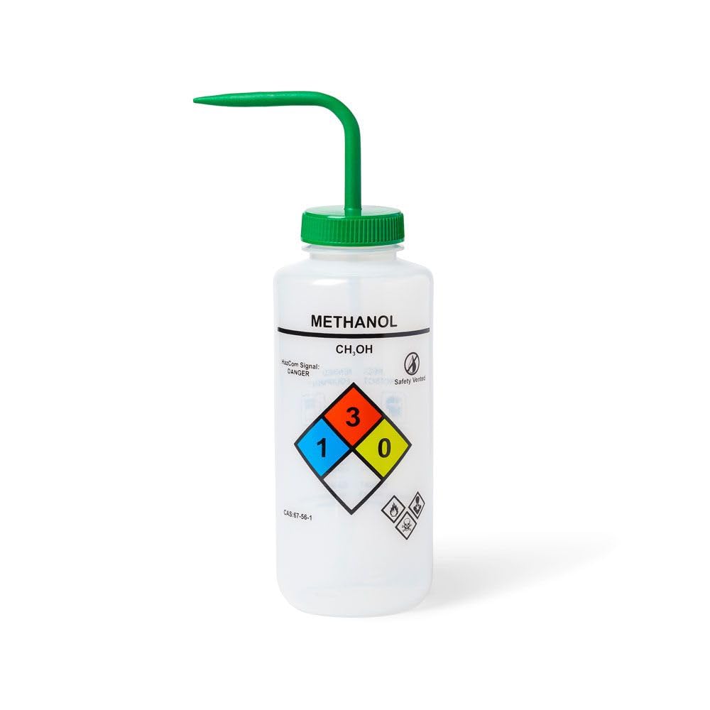 United Scientific™ UniSafe™ Methanol Vented Wash Bottle, 1000 mL