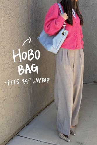 Hobo Shoulder Bag with Big Snap Hook Hardware (White) - Thumbnail 7