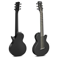 Enya Nova Go Mini Guitare – Guitare Acoustique Noire 1/4 en Fibre de Carbone pour Enfant Adulte Débutant, Guitare de Voyage, Éducation Musicale pour Enfants, Cadeau de Pâques, D’anniversaire, de Noël - Les Beatles, Paul McCartney, John Lennon, RIngo Starr, George Harrison Enya Nova Go Mini Guitare – Guitare Acoustique Noire 1/4 en Fibre de Carbone pour Enfant Adulte Débutant, Guitare de Voyage, Éducation Musicale pour Enfants, Cadeau de Pâques, D'anniversaire, de Noël – Image 2