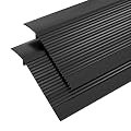 Aluminum Floor Transition Threshold Strip, 2pcs Set Doorway Edge Trim Suitable for Threshold Height Less Than 1.6 InchThreshold Ramps for Doorways, Wheelchairs, Door/Tile/Threshold Reducer (Black)