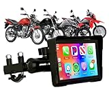 Central Multimídia para Moto com CarPlay e Android Auto, GPS, Bluetooth 5.0, Resistente à Água, Tela Touchscreen, Compatível com Aplicativos de Navegação