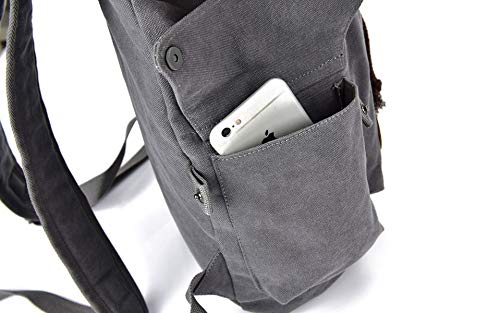 Canvas Backpack Vintage Backpack Gray Daypack For Men Women Laptop School Travel Rucksack #TOP2
