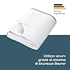Beurer TS 17 Coprimaterasso Termico, Scaldaletto in Morbido Pile, Antiscivolo con Fissaggio a Elastico, 3 Livelli di Calore, 150 x 80 cm, Interruttore Rimovibile, Lavabile in Lavatrice a 30 °C