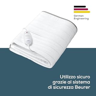 Beurer TS 17 Coprimaterasso Termico, Scaldaletto in Morbido Pile, Antiscivolo con Fissaggio a Elastico, 3 Livelli di Calore, 150 x 80 cm, Interruttore Rimovibile, Lavabile in Lavatrice a 30 °C