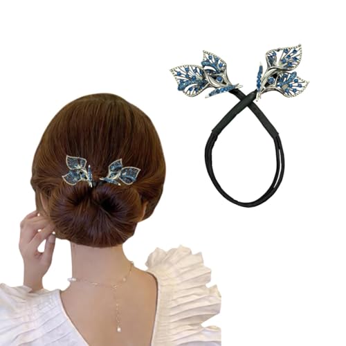 ECLATE ACCESSORIES 1 pc Rhinestone Flower Hair Clip, New Flowers Deft Bun Maker, Lazy Hair Curler Bun Clips Deft Bun Hair Twister, Elegant Flower (Design G)
