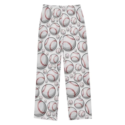 ZZXXB Baseball Boys Long Pants Soft Trousers Elastic Waist Kids Lounge Bottoms with Pockets S-XL