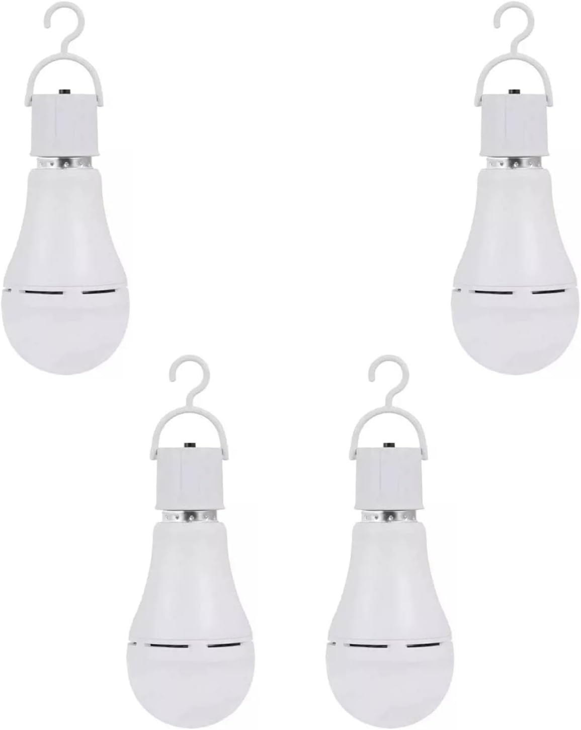 ikaufen 4X Rechargeable Emergency LED Lighting Bulbs Battery Operated 12W E27 (Daylight)