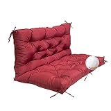 liquor red Thicken 5"Swing Chair Pads for Garden Patio Swing Replacement Cushions with Backrest Wate
