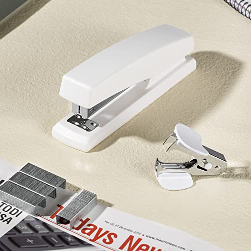Deli Stapler, Desktop Stapler, Office Stapler, 25 Sheet Capacity, Includes 1000 Staples And Staple Remover, White #TOP5