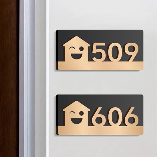 Plaque de numéro de maison personnalisée - Panneau d'adresse personnalisé en acrylique avec dos adhésif pour une installation facile - Plaques d'adresse personnalisables pour les maisons, les bureaux