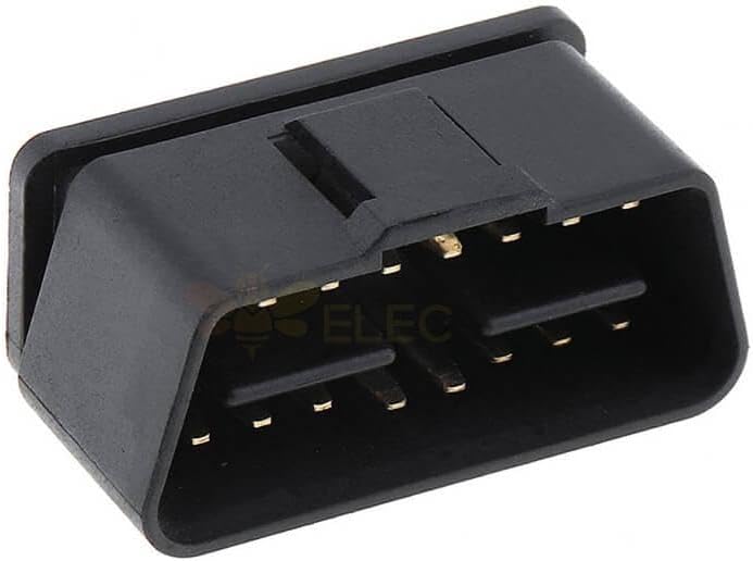 OBD2 16 Pin 12V Male Gold Plated Connector 90°Right Angle OBD Plug Automobile for Truck