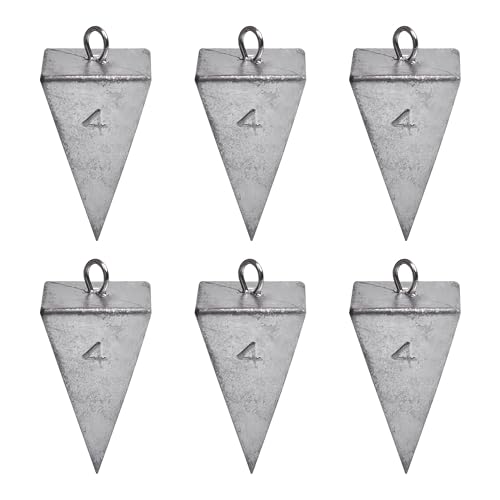 Pyramid Sinkers Fishing Weights Saltwater Bullet Fishing Weights Pyramid Sinkers Ocean Surf Fishing Gear Catfish Tackle Fishing Weights Sinker(4oz-6pcs)