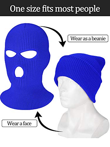Image of SATINIOR 3 Holes Ski Mask Full Face Cover Outdoor Balaclava Winter Knitted Neck Gaiter for Halloween Sports Cycling