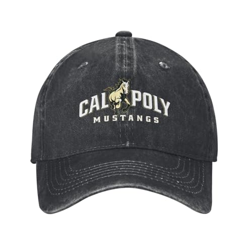 Cal Poly Mustangs Hat Adjustable Baseball Cap Unisex Casual Sports Hat Black