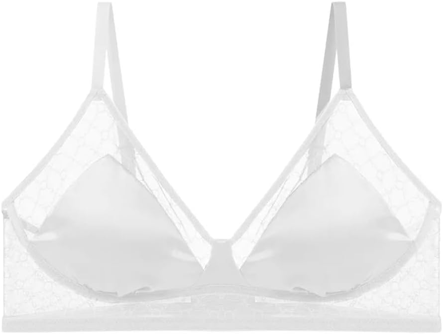 Women's Silk Bra Satin Fabric Everyday Comfortable Wireless Bra Underwear