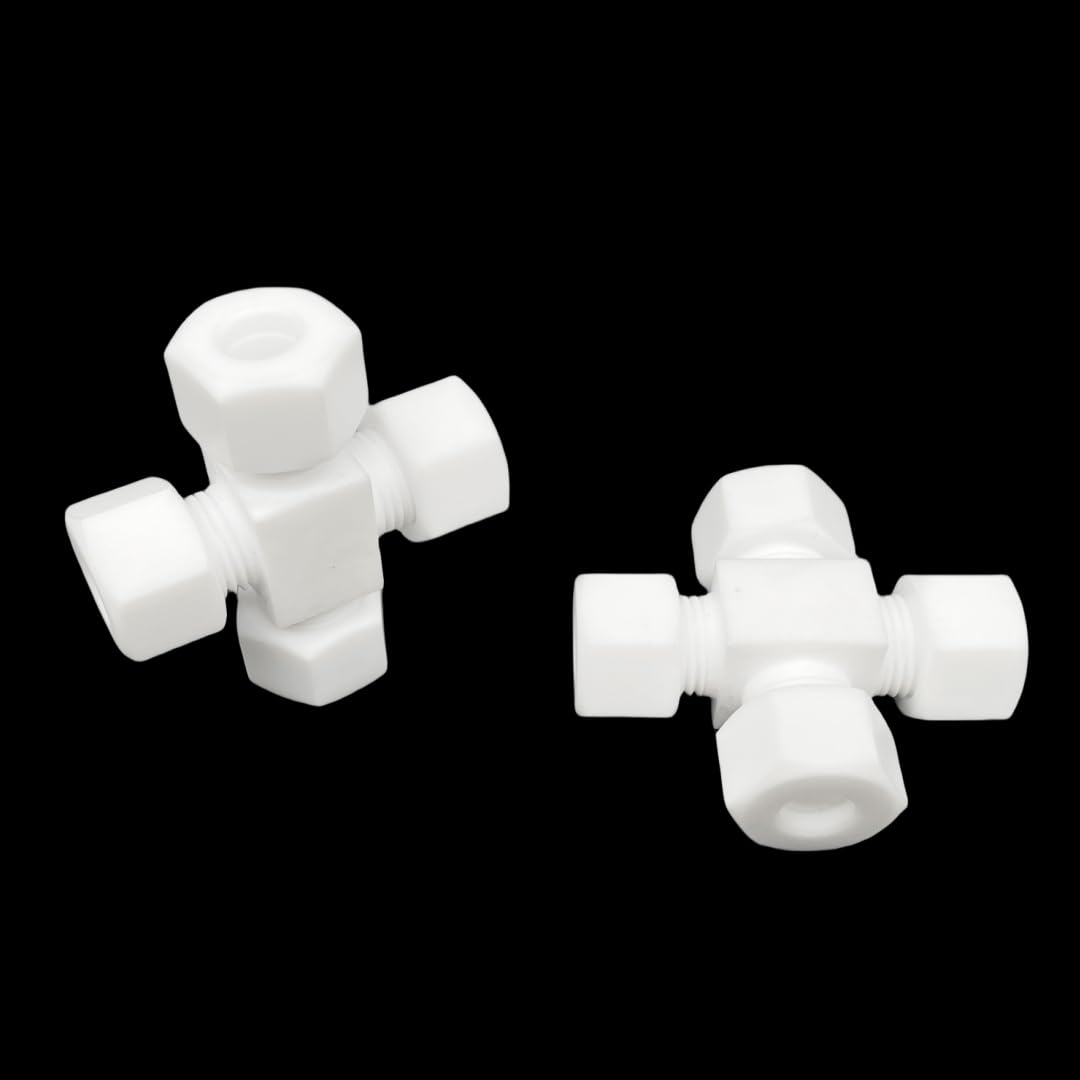 Válvula de bola de PTFE – Interruptor duradero de 4 vías para conexiones roscadas, ideal para fontanería y aplicaciones industriales, 1 pieza
