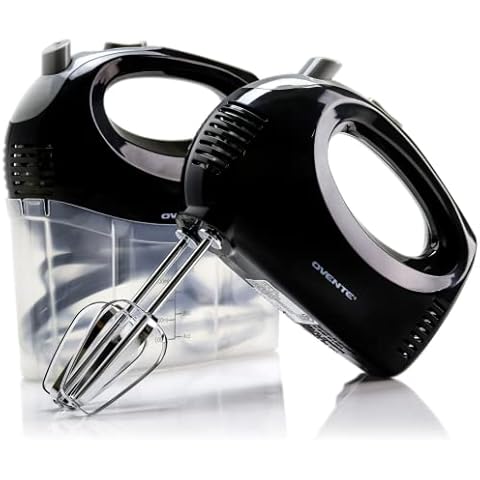 Ovente Portable Hand Mixer with Stainless Steel Beaters Cover